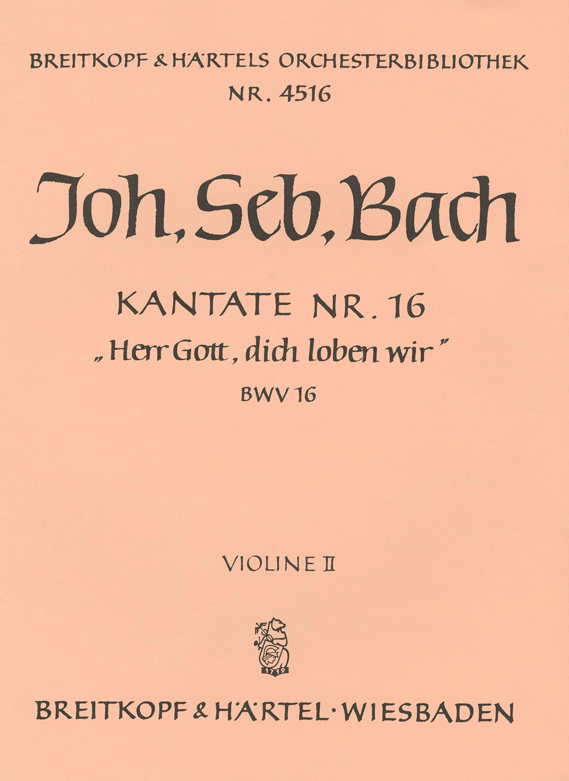 Front Cover Image Kantate BWV 16 ‘Herr Gott, dich loben wir’
