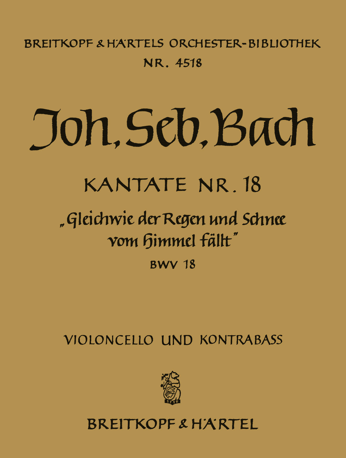 Front Cover Image Kantate BWV 18 „Gleichwie der Regen und Schnee vom Himmel fällt“