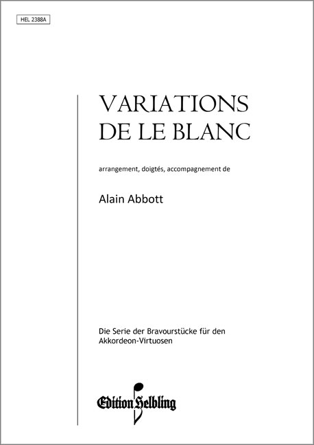 Front Cover Image Variations de le blanc