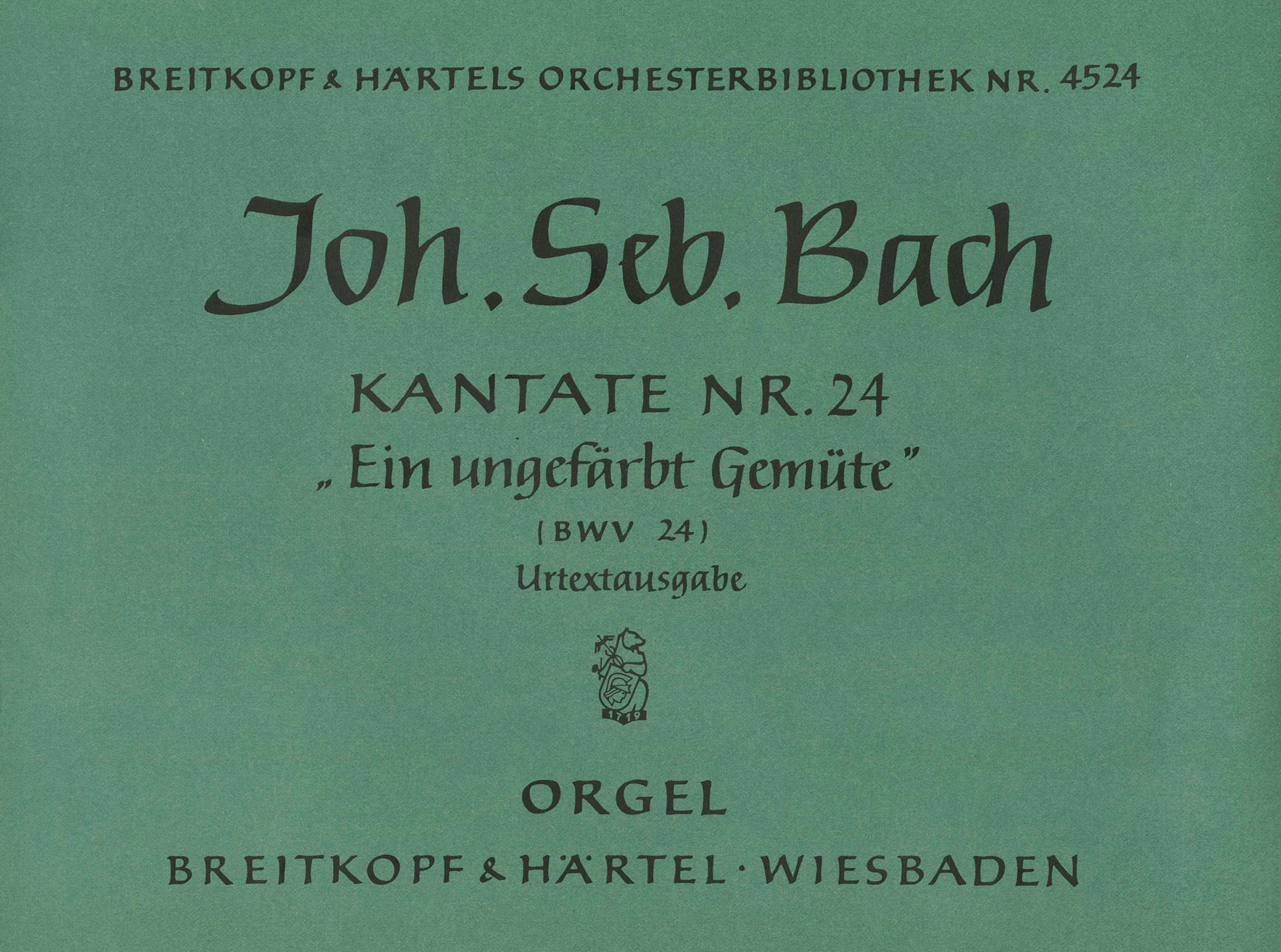 Front Cover Image Kantate BWV 24 „Ein ungefärbt Gemüte“
