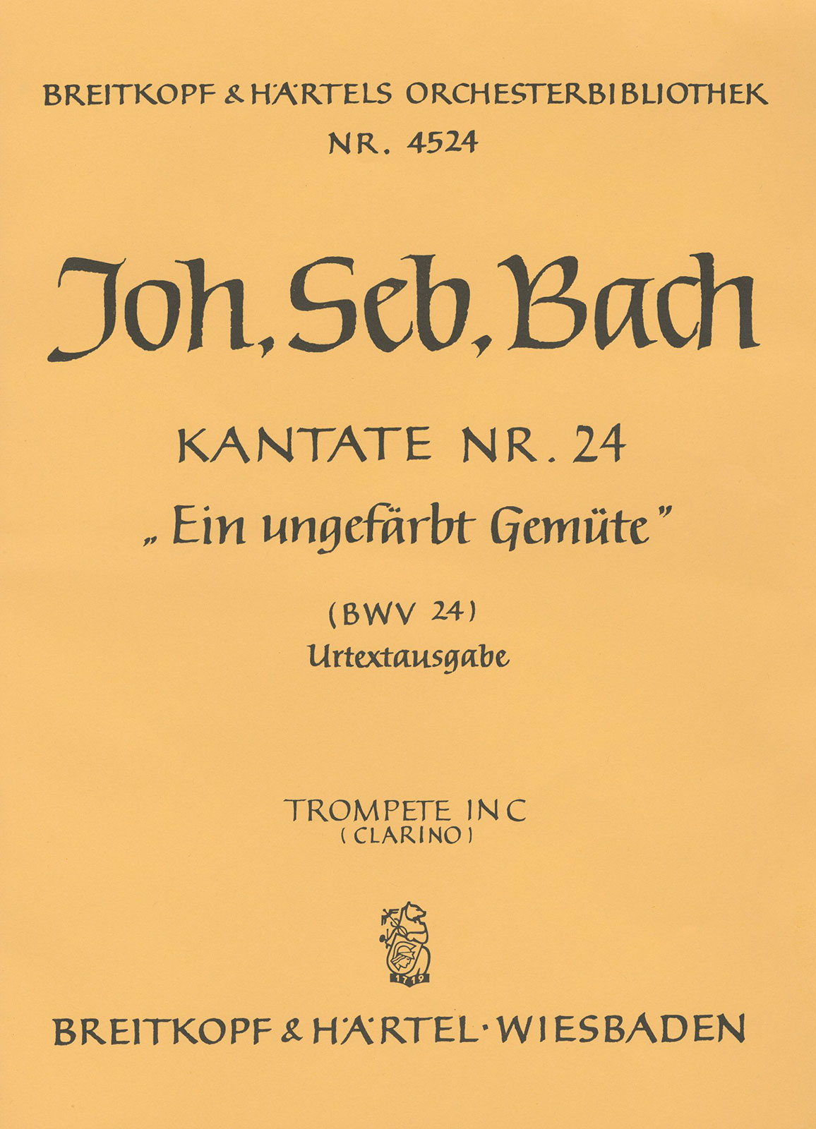 Front Cover Image Kantate BWV 24 „Ein ungefärbt Gemüte“
