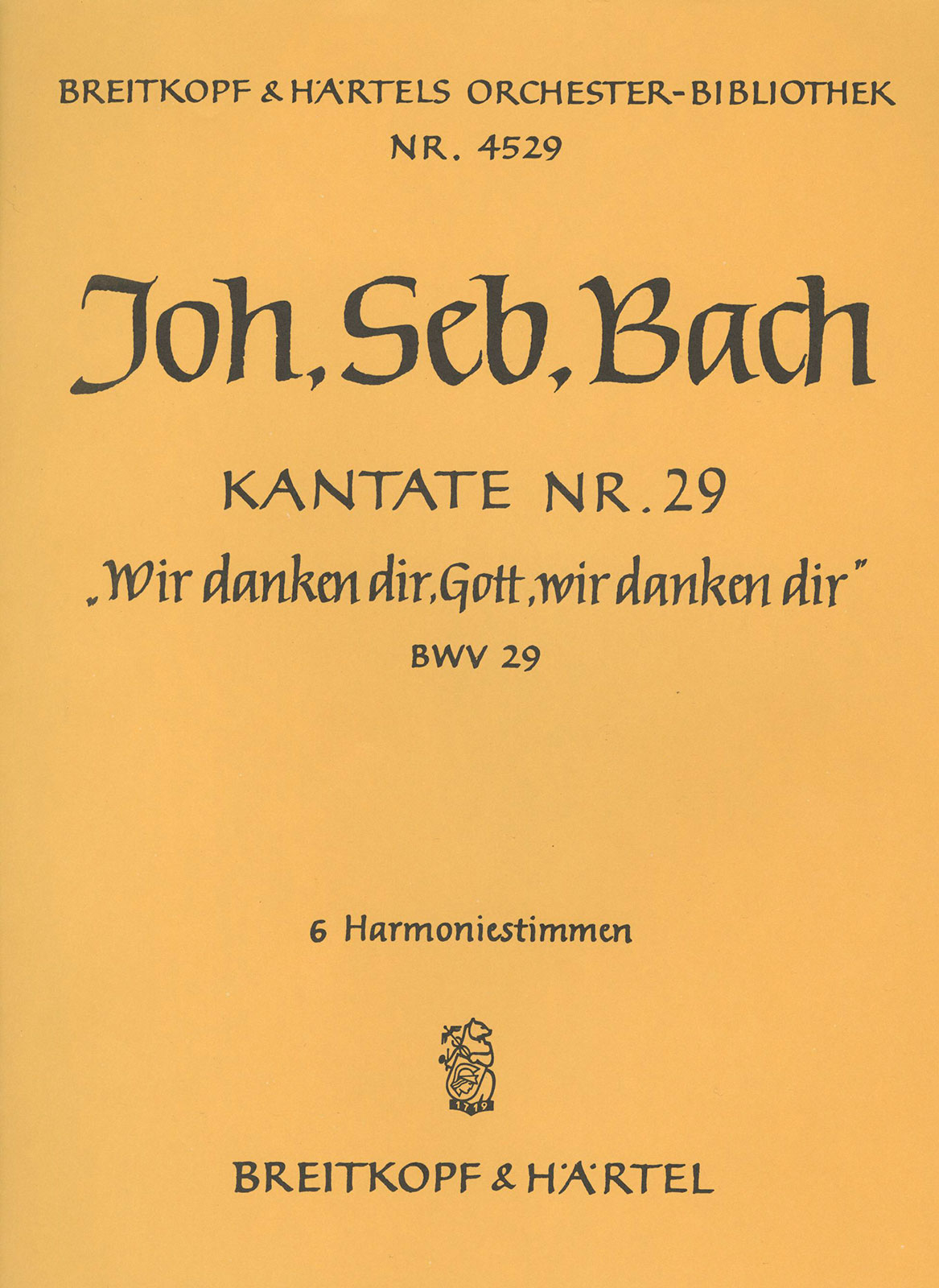 Front Cover Image Kantate BWV 29 „Wir danken dir, Gott, wir danken dir“