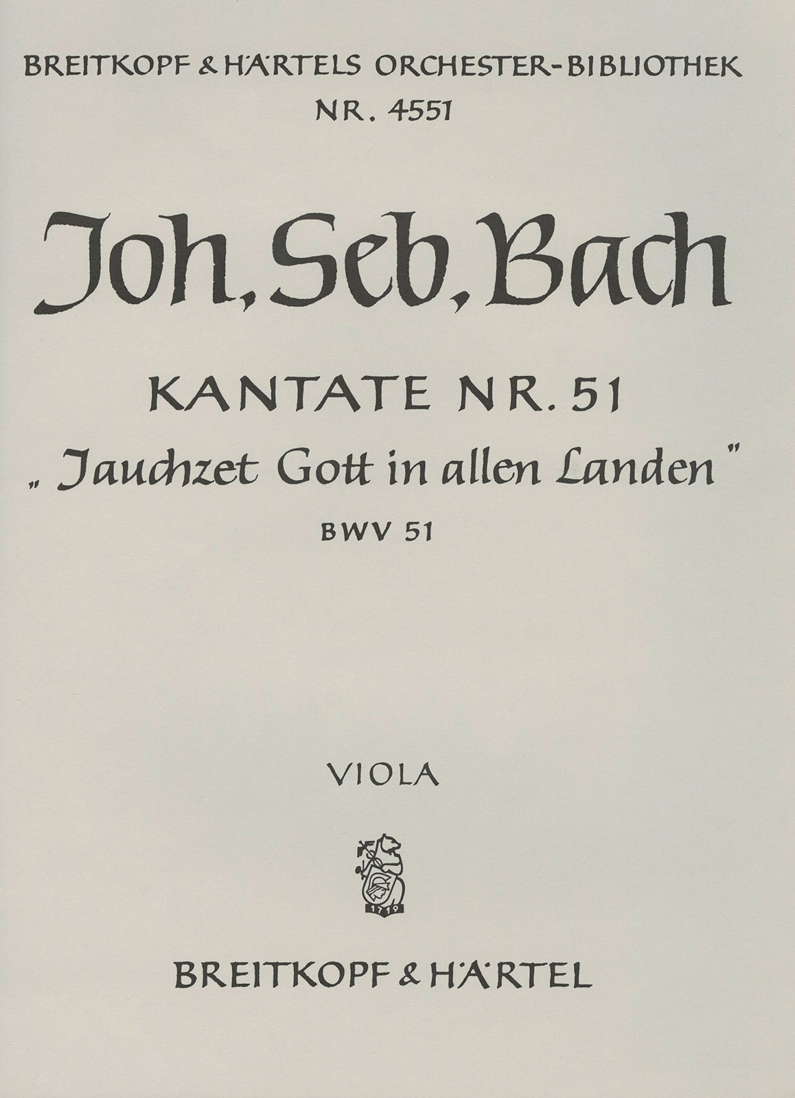 Front Cover Image Kantate BWV 51 „Jauchzet Gott in allen Landen“