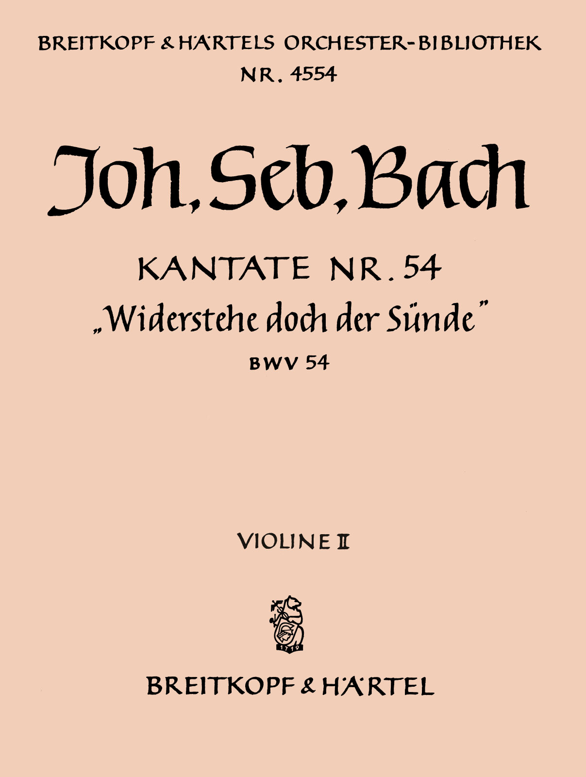 Front Cover Image Kantate BWV 54 ‘Widerstehe doch der Sünde’