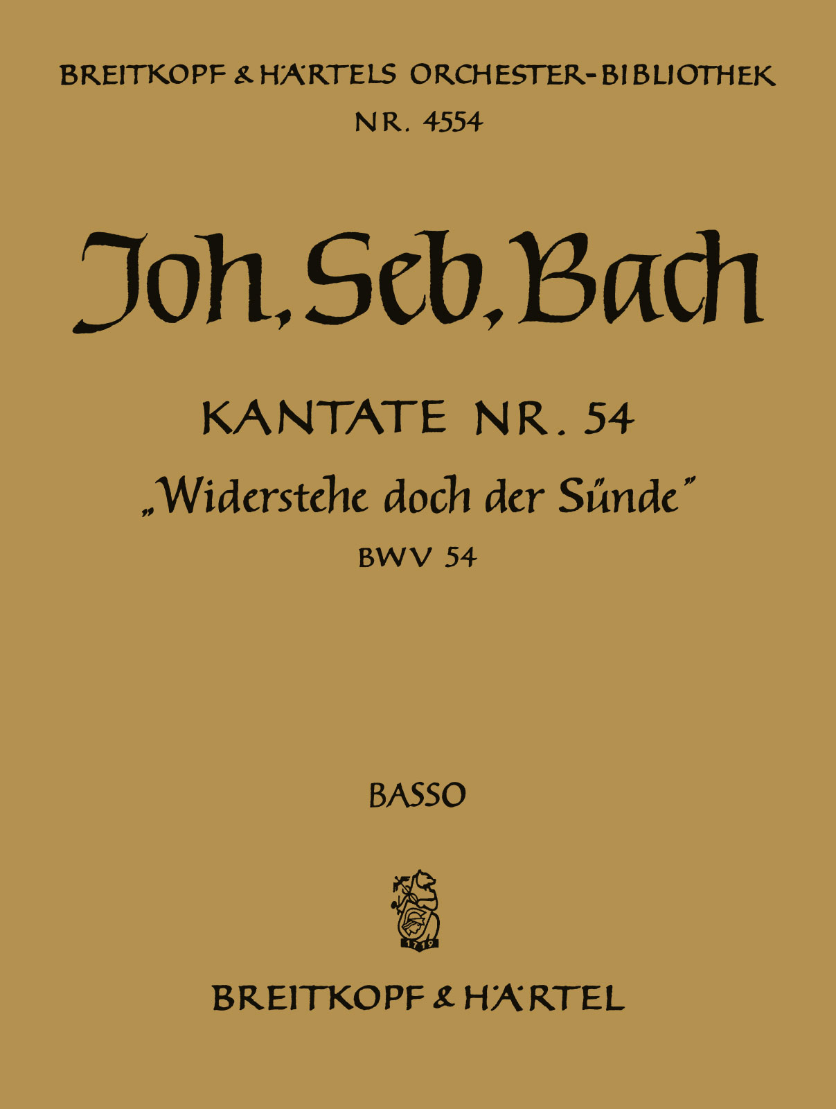 Front Cover Image Kantate BWV 54 ‘Widerstehe doch der Sünde’