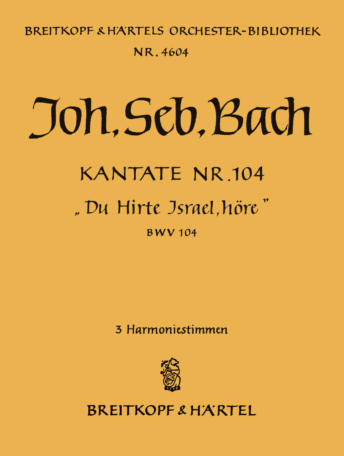 Front Cover Image Kantate BWV 104 ‘Du Hirte Israel, höre’