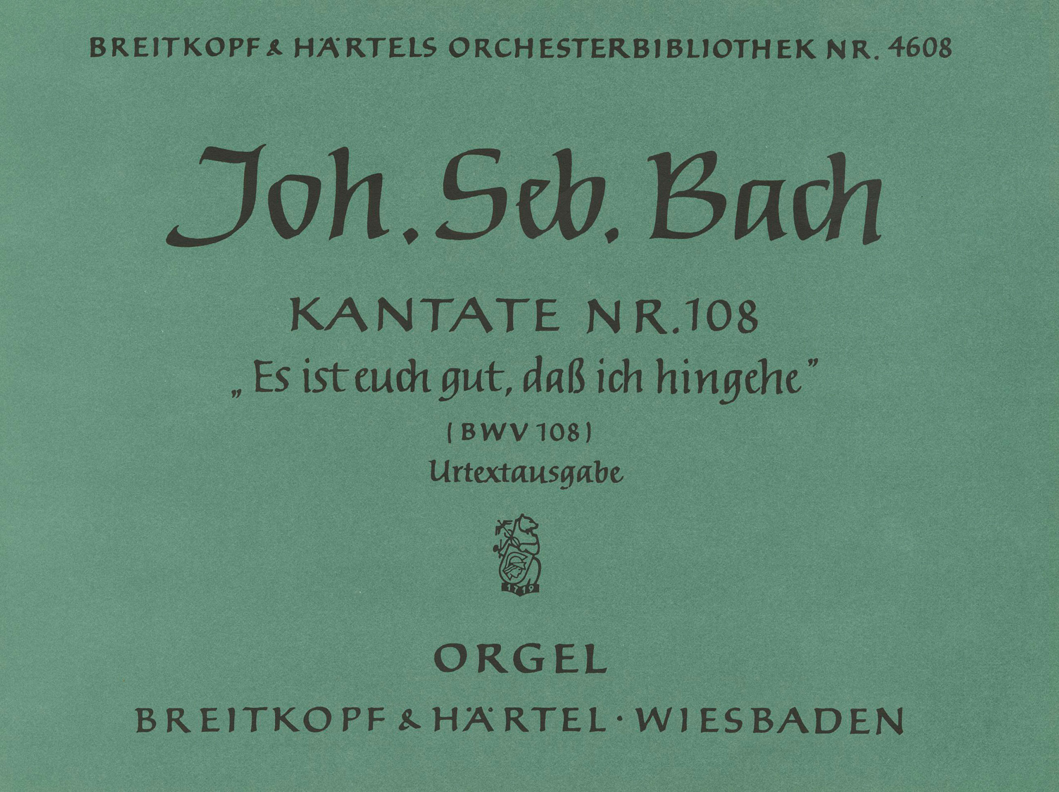 Front Cover Image Kantate BWV 108 „Es ist euch gut, dass ich hingehe“