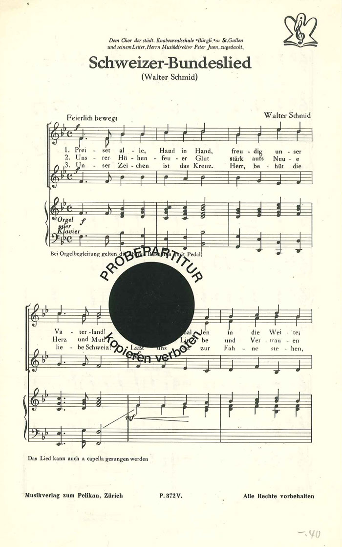 Front Cover Image Schweizer-Bundeslied
