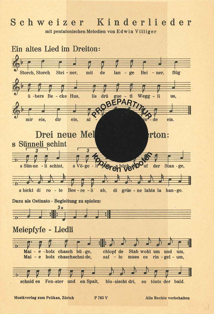 Front Cover Image Schweizer Kinderlieder