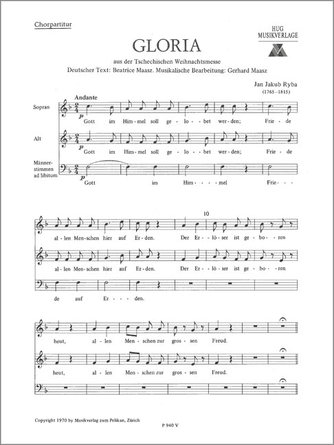 Front Cover Image Gloria - Tschechische Weihnachtsmesse
