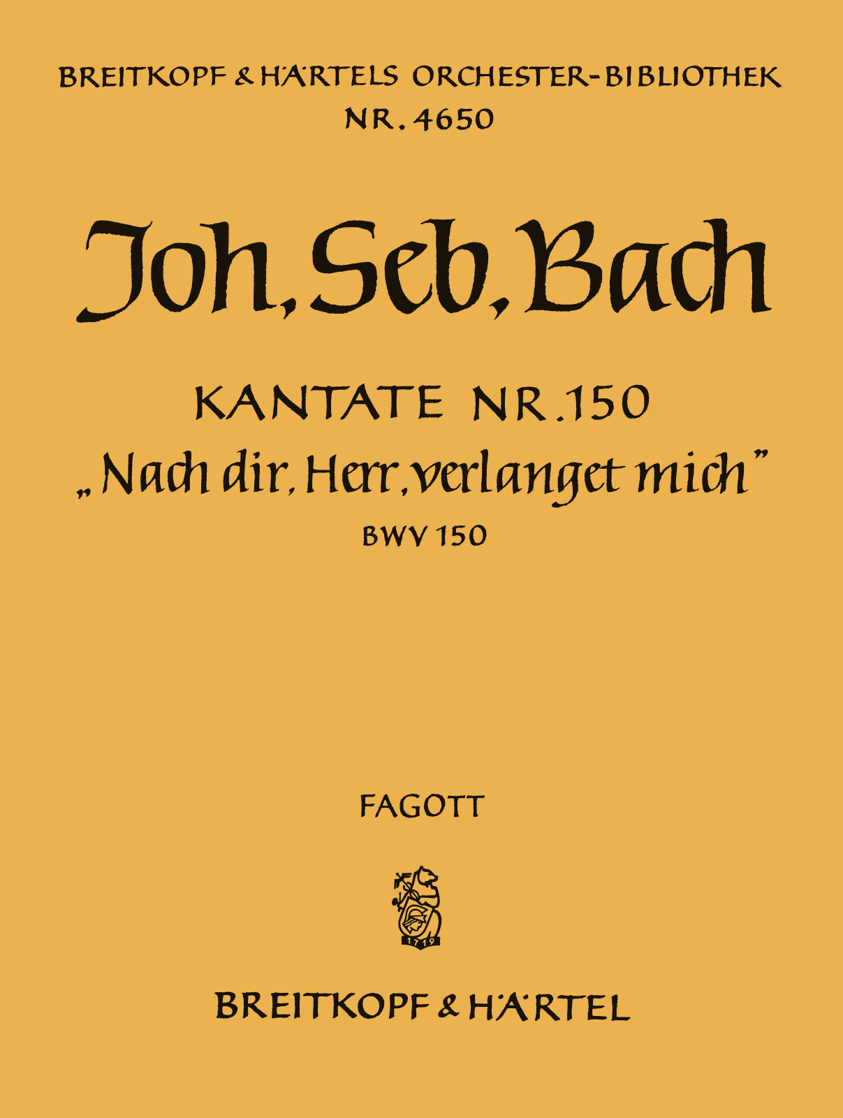 Front Cover Image Kantate BWV 150 „Nach dir, Herr, verlanget mich“