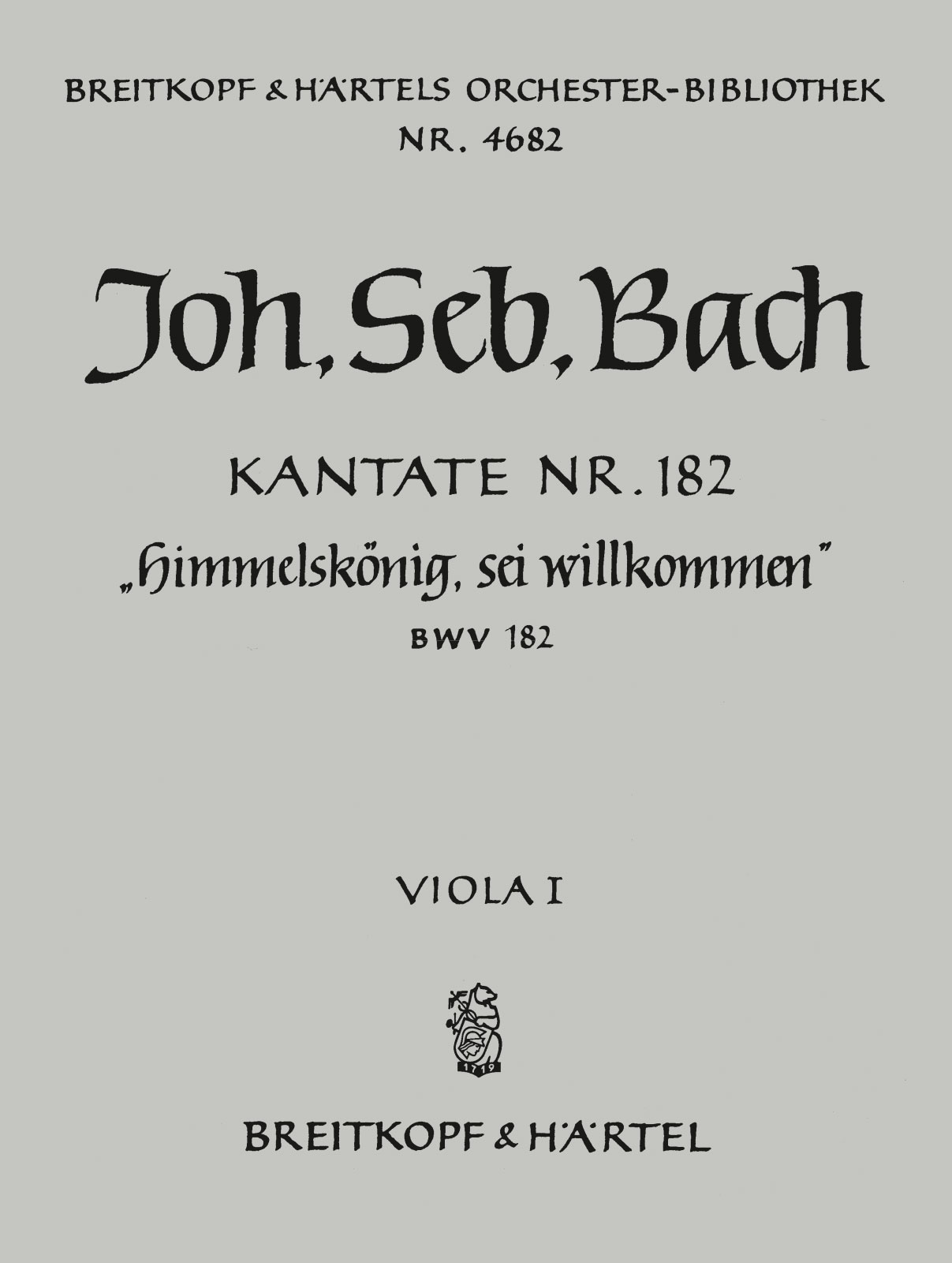 Front Cover Image Kantate BWV 182 „Himmelskönig, sei willkommen“ (1728)