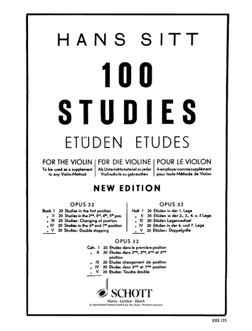 Front Cover Image 100 Etüden op. 32