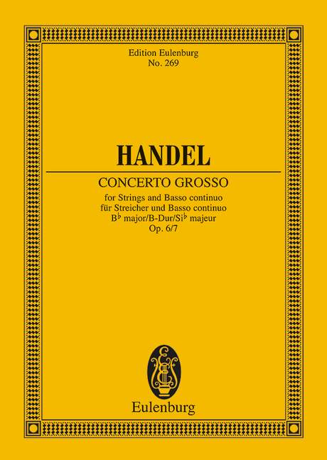 Front Cover Image Concerto grosso B-Dur op. 6/7 HWV 325