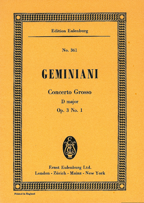 Front Cover Image Concerto grosso D-Dur op. 3/1