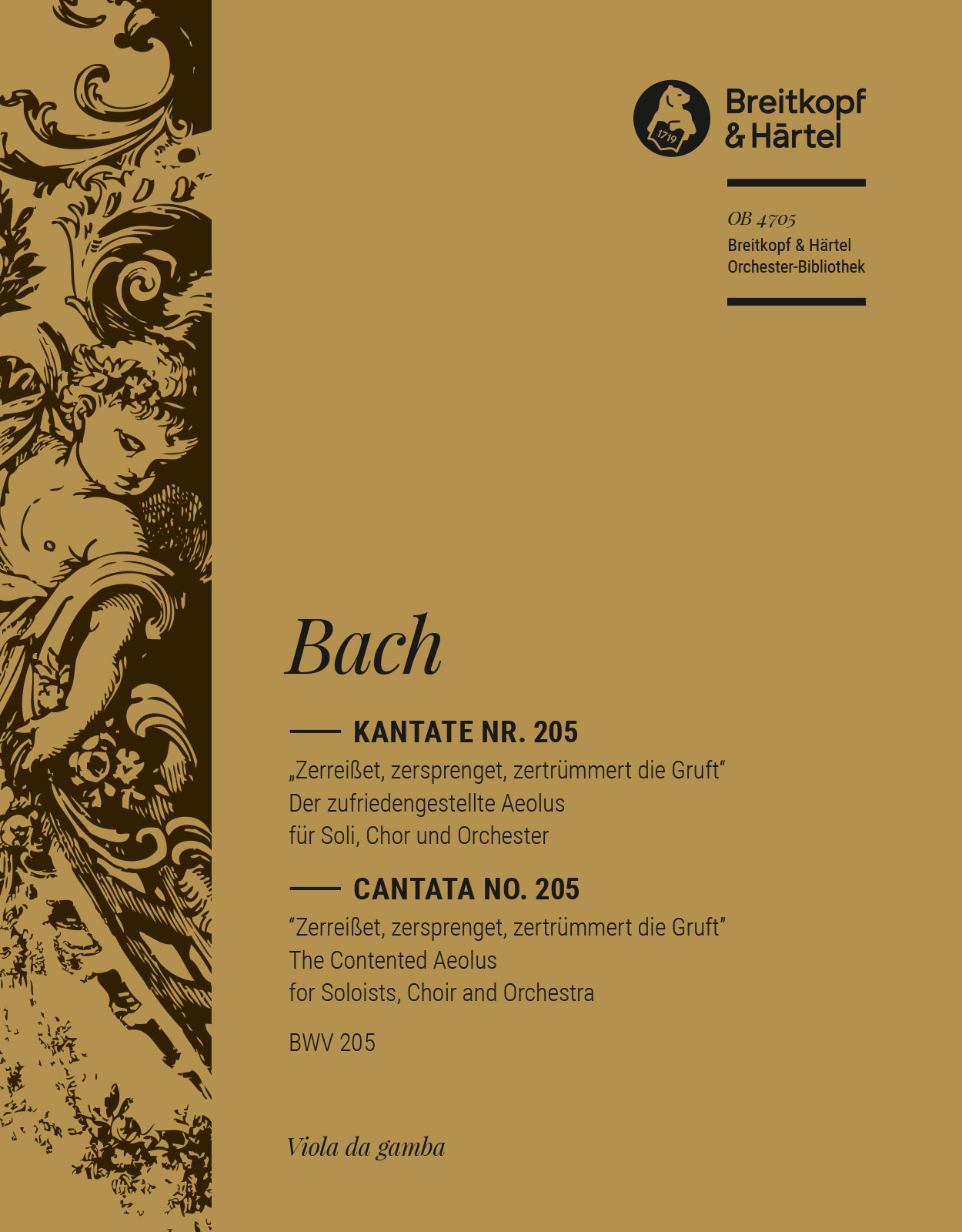 Front Cover Image Kantate BWV 205 „Zerreißet, zersprenget, zertrümmert die Gruft“ "Der zufriedengestellte Aeolus"