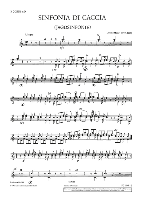 Front Cover Image Sinfonia di caccia G-Dur