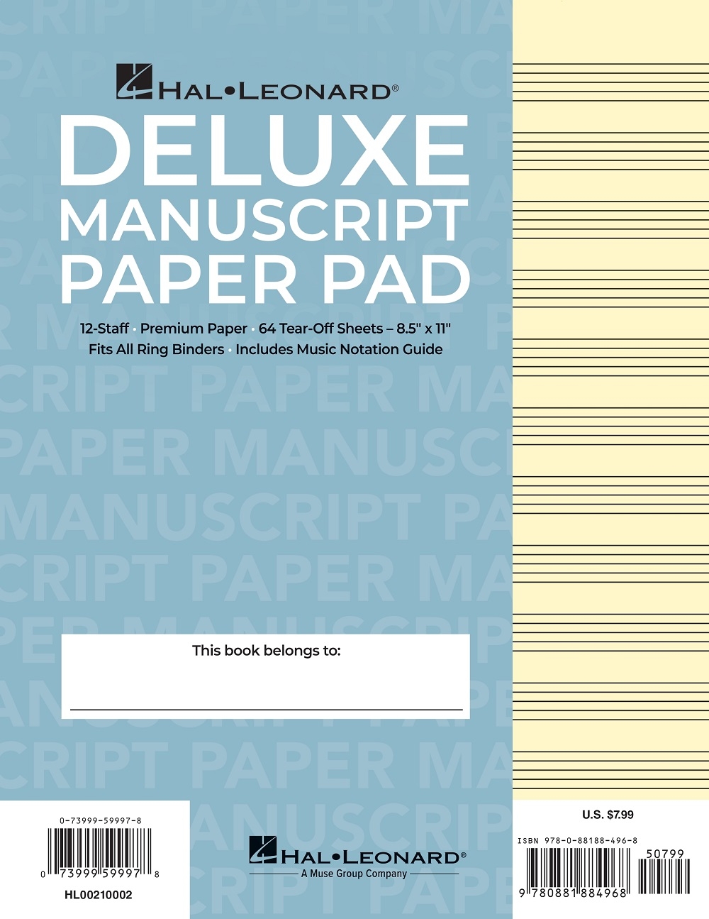 Front Cover Image Manuscript Paper (Deluxe Pad)(Blue Cover)
