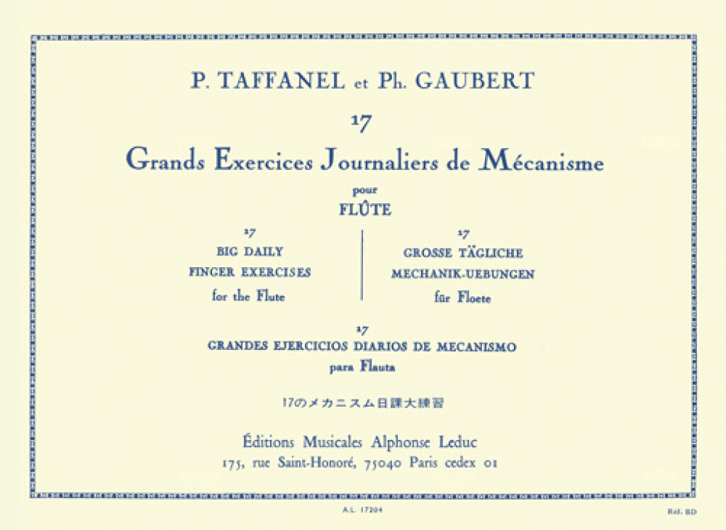 Front Cover Image 17 große tägliche Mechanik-Übungen für Flöte