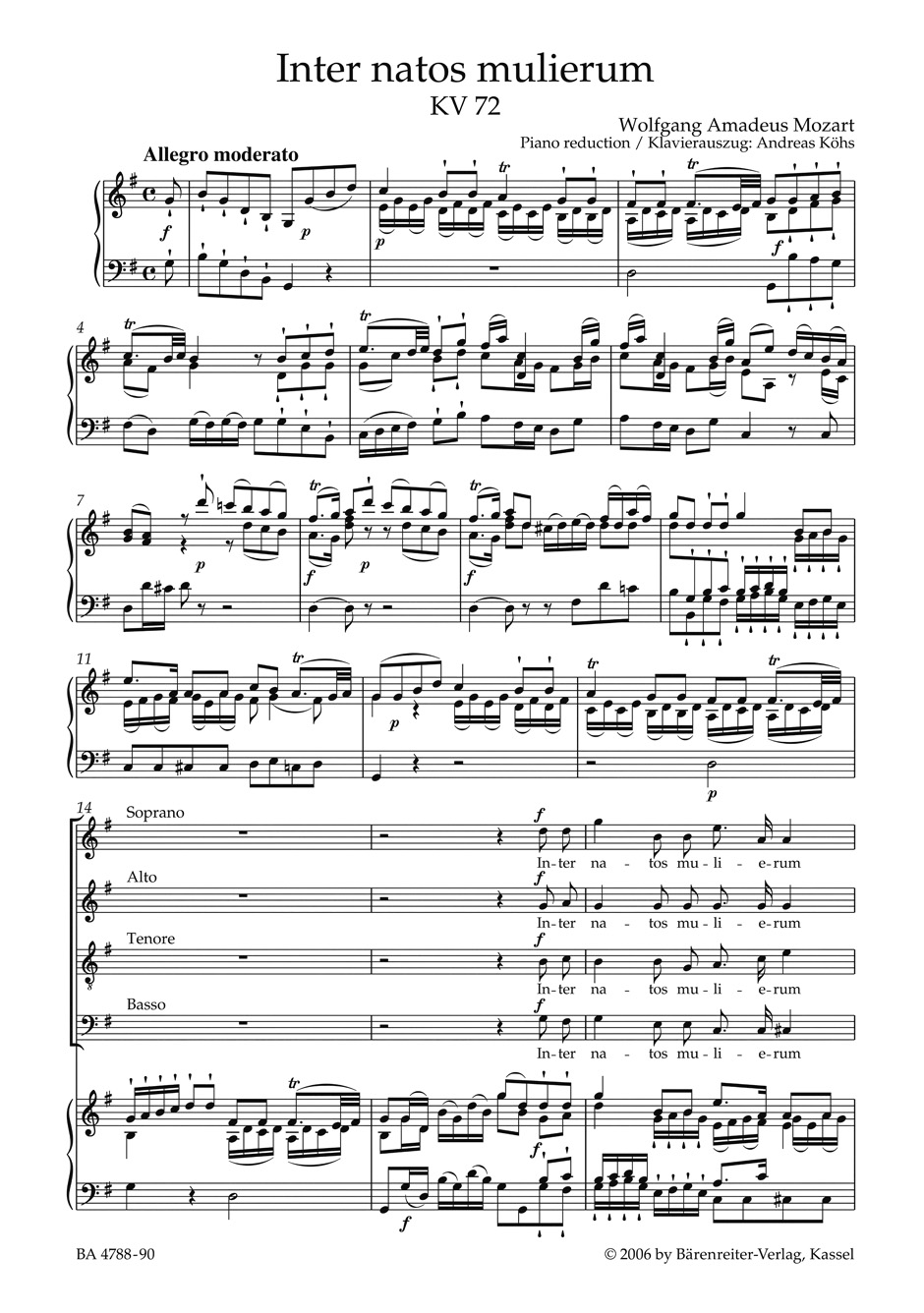 Other Cover Image Inter natos mulierum KV 72 (74f)