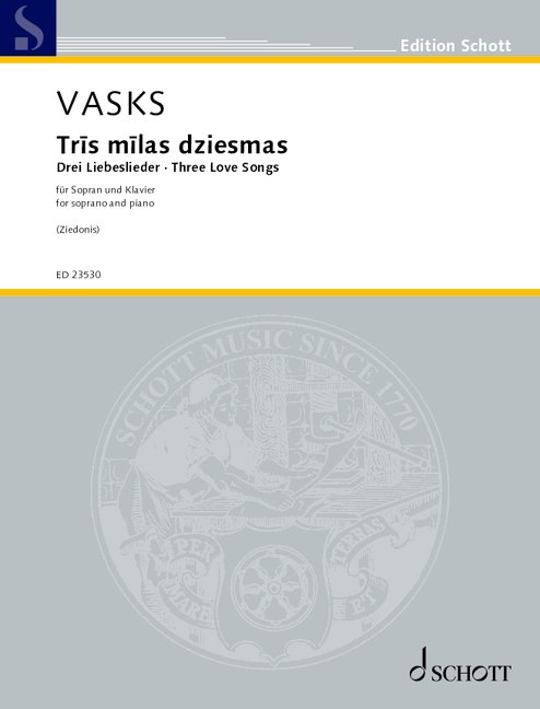 Front Cover Image Tris milas dziesmas (Drei Liebeslieder / Three Love Songs)