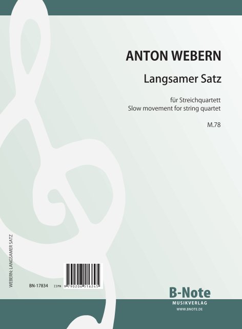 Front Cover Image Langsamer Satz für Streichquartett