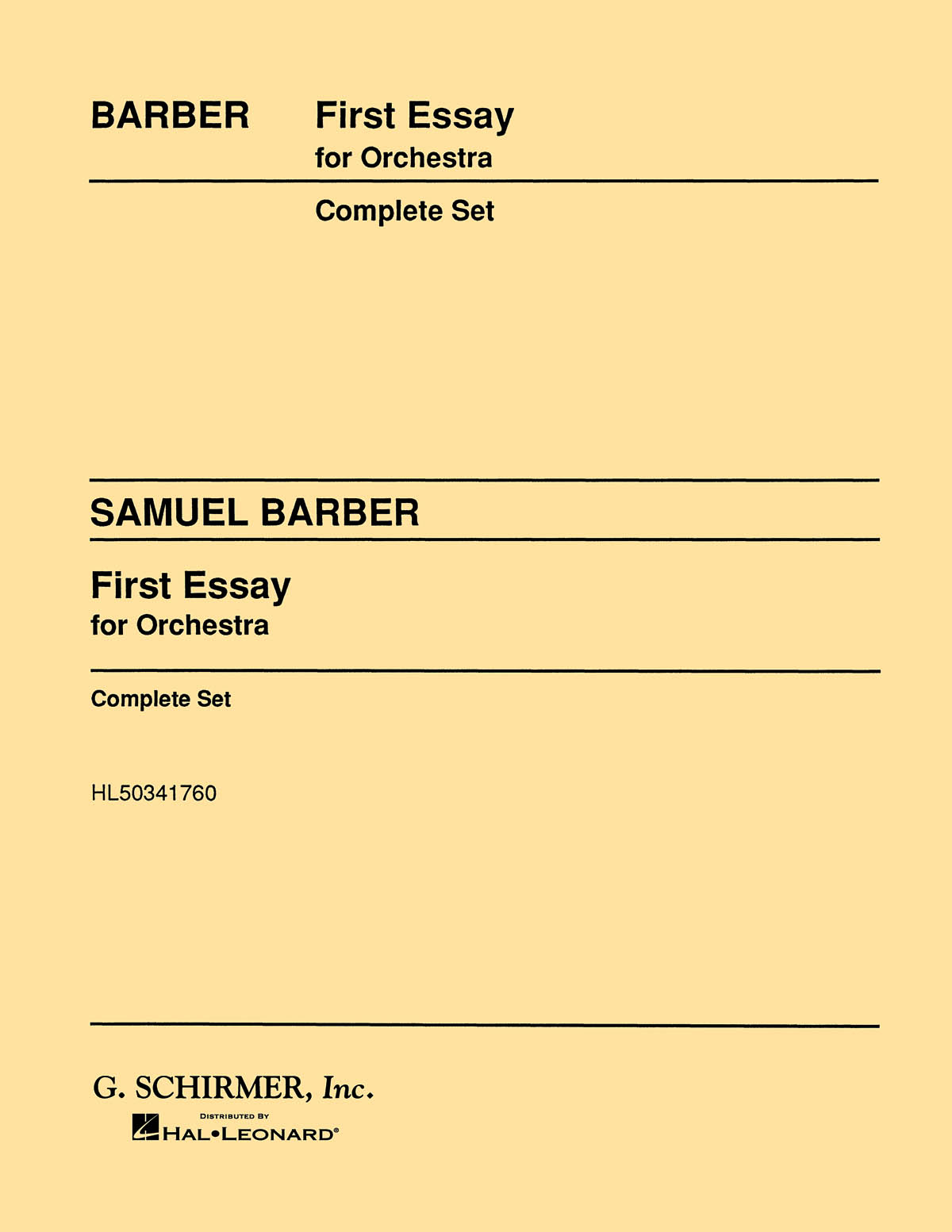 Front Cover Image First Essay for Orchestra