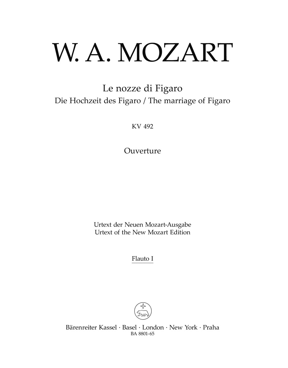 Front Cover Image Le nozze di Figaro KV 492