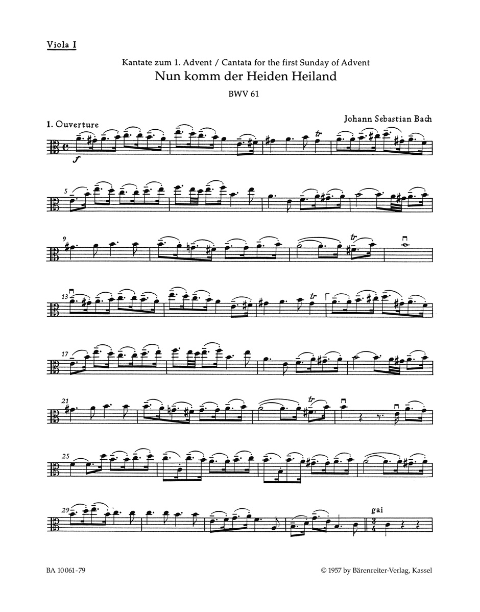 Front Cover Image Nun komm, der Heiden Heiland BWV 61