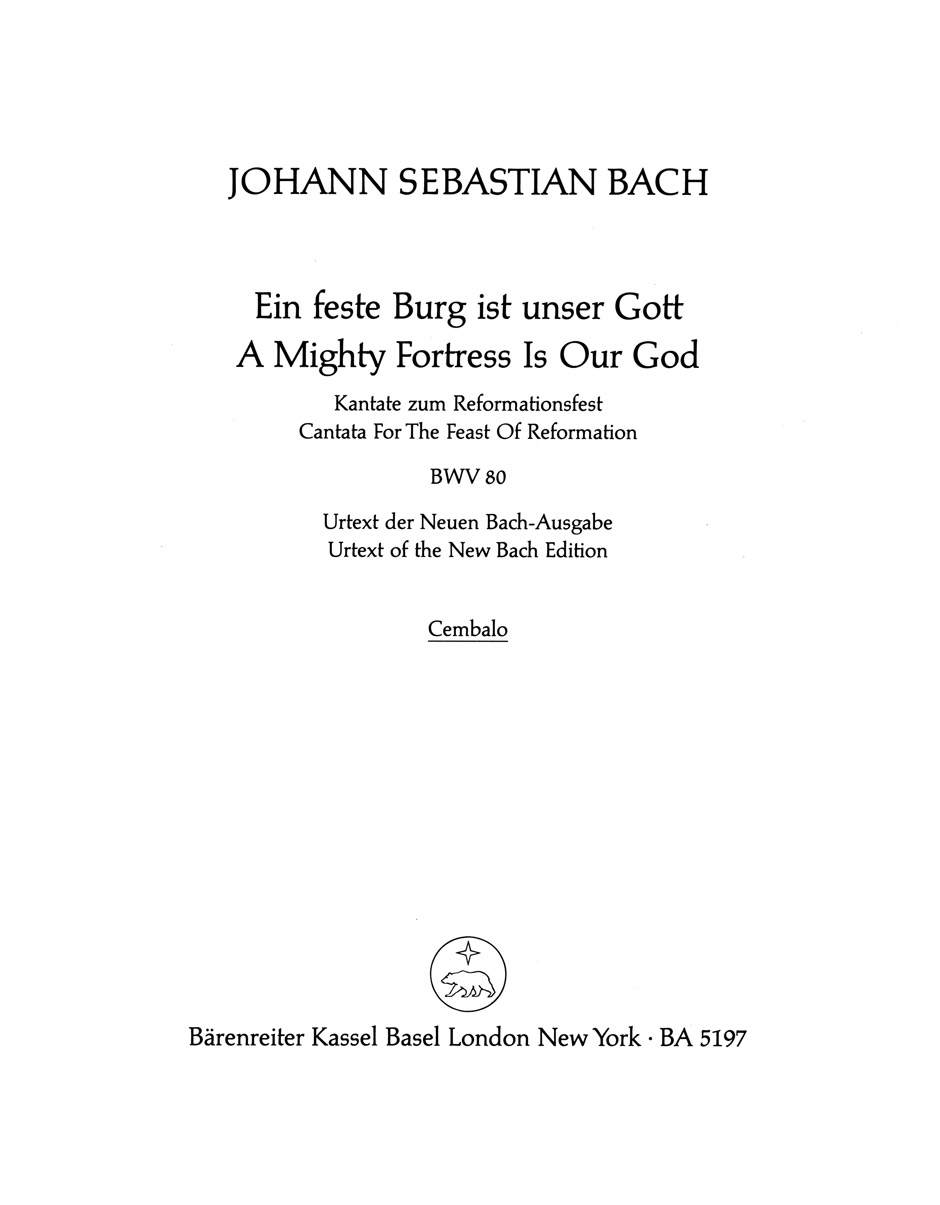 Front Cover Image Ein feste Burg ist unser Gott (A mighty Fortress is our God) BWV 80