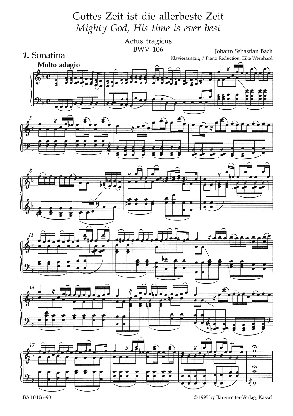 Other Cover Image Gottes Zeit ist die allerbeste Zeit (Mighty God, His time is ever best) BWV 106 "Actus tragicus"