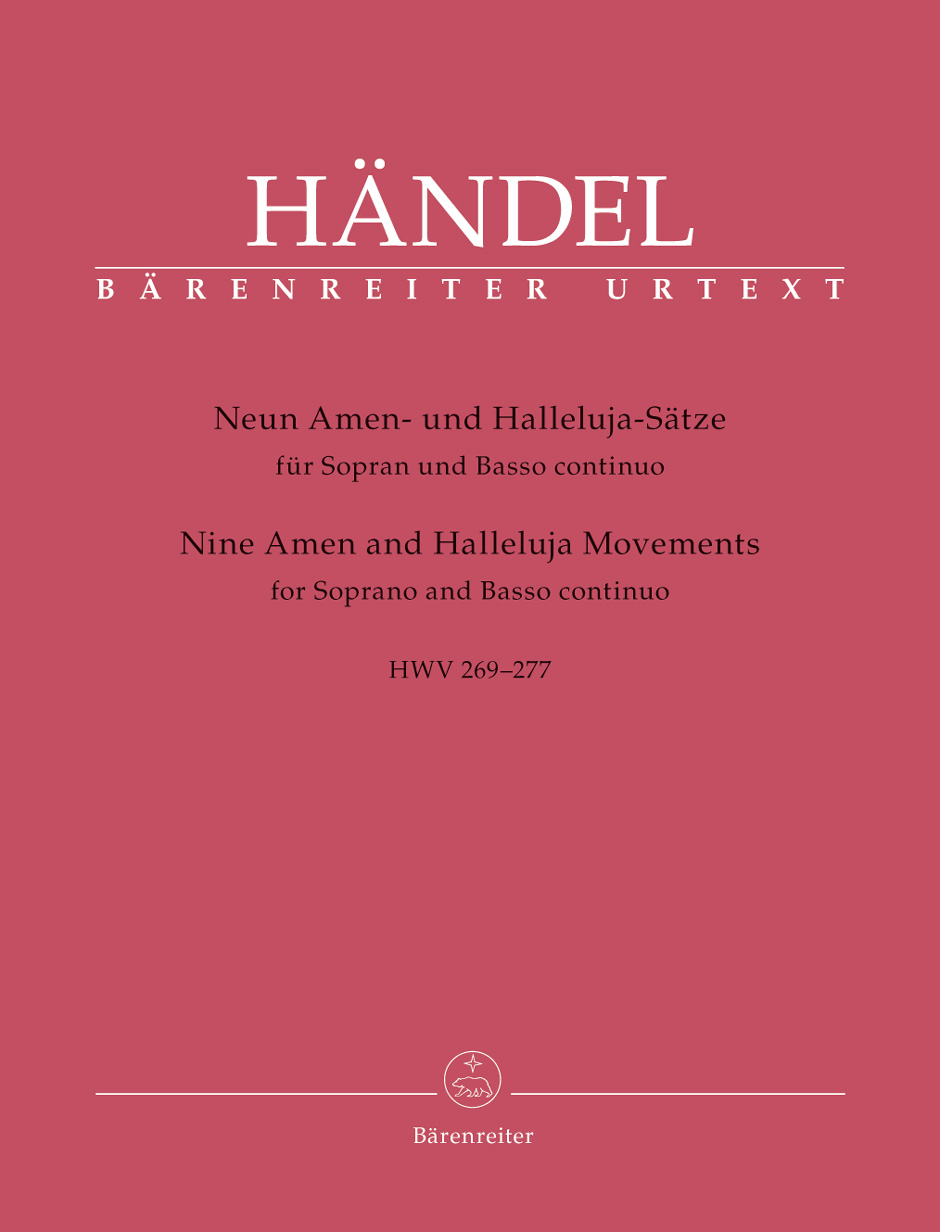 Front Cover Image Neun Amen und Halleluja-Sätze für Sopran und Basso continuo HWV 269-277