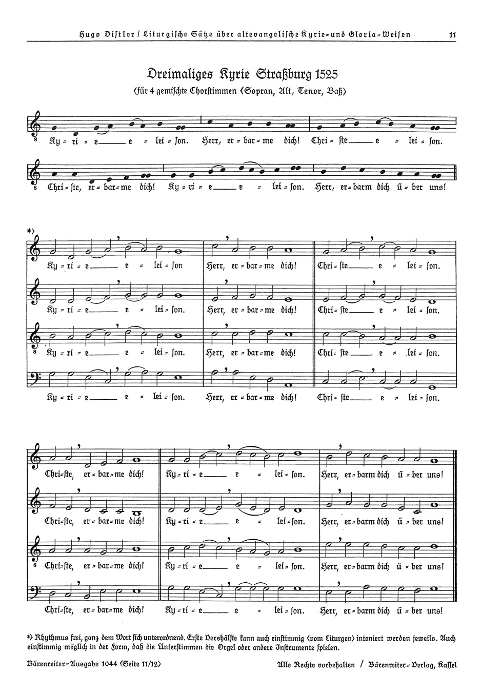Front Cover Image Dreimaliges Kyrie Straßburg 1525 (SATB) / Dreimaliges Kyrie Nürnberg 1525 (SATB) / Dreimaliges Kyrie Martin Luthers 1526 (SATB)