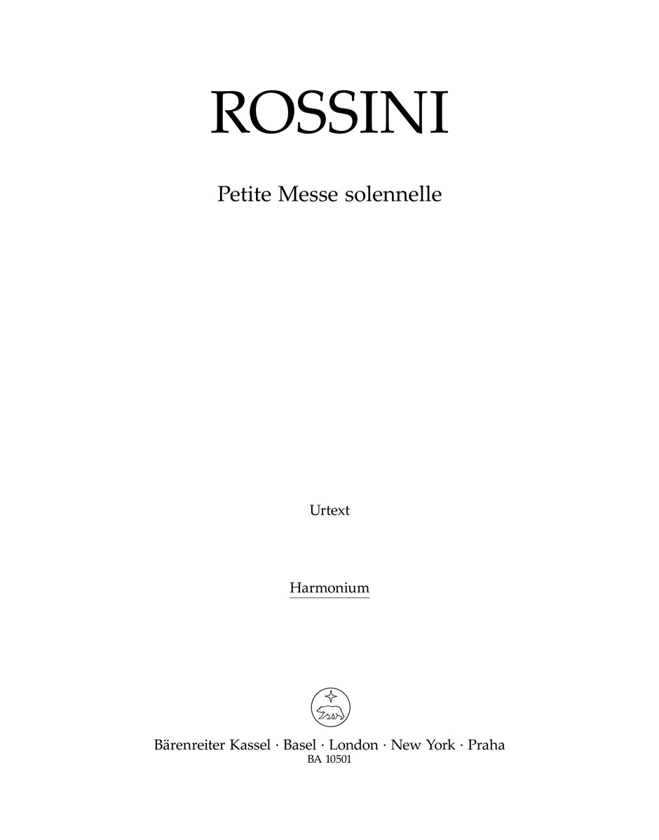 Front Cover Image Petite Messe solennelle