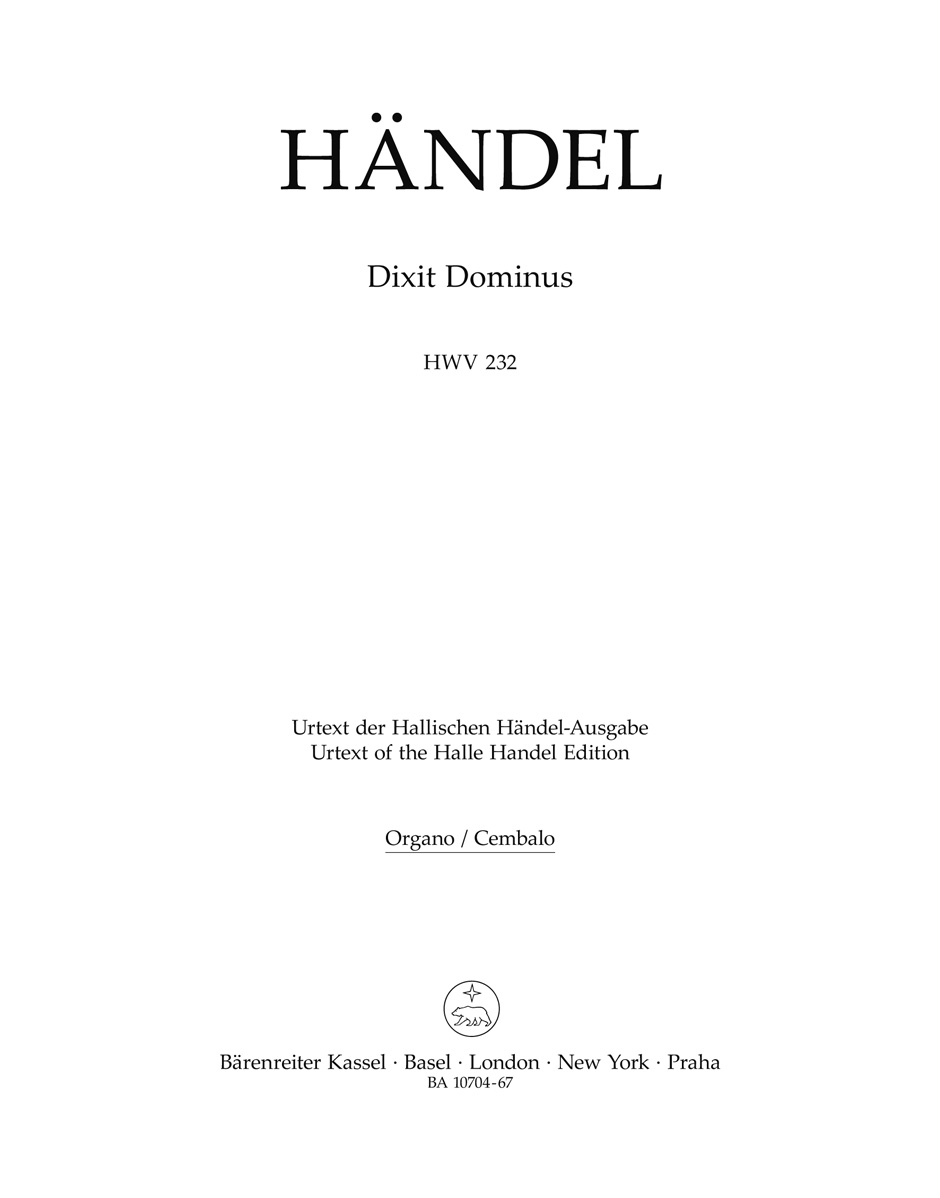Front Cover Image Dixit Dominus HWV 232