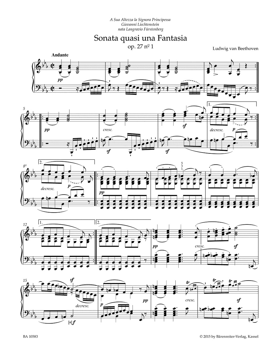 Other Cover Image Sonata quasi una Fantasia für Klavier Es-Dur op. 27/1 / Sonata quasi una Fantasia für Klavier cis-Moll op. 27/2 "Mondscheinsonate"