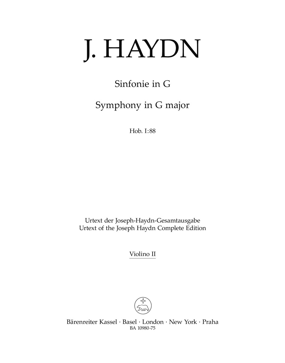 Front Cover Image Sinfonie G-Dur Hob. I:88
