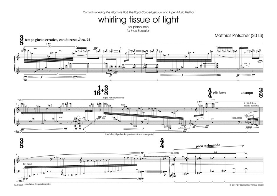 Other Cover Image whirling tissue of light for piano solo (2013)