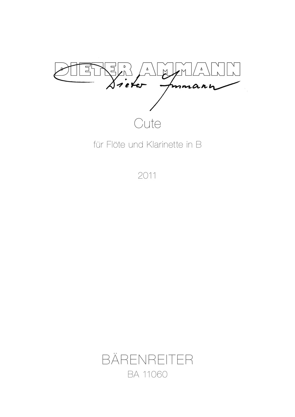Front Cover Image Cute für Flöte und Klarinette in B (2011)