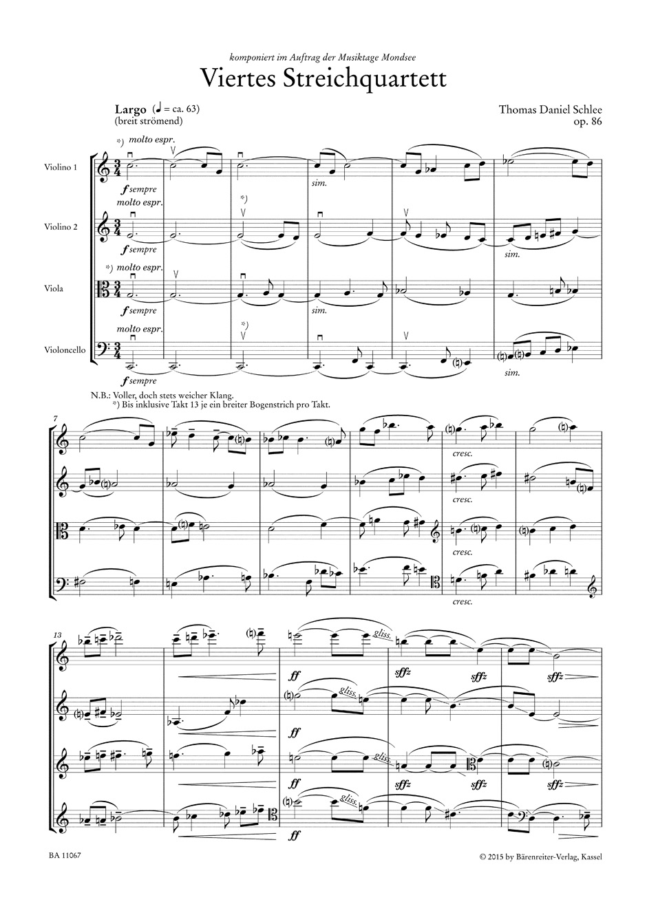 Other Cover Image Viertes Streichquartett op. 86 (2014–2015)