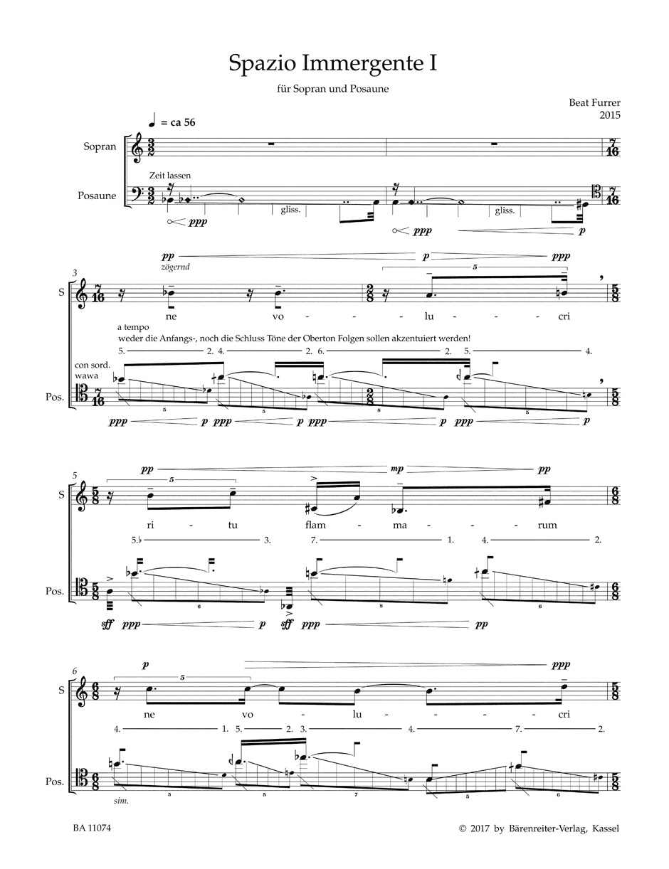 Other Cover Image Spazio Immergente I für Sopran und Posaune (2015)