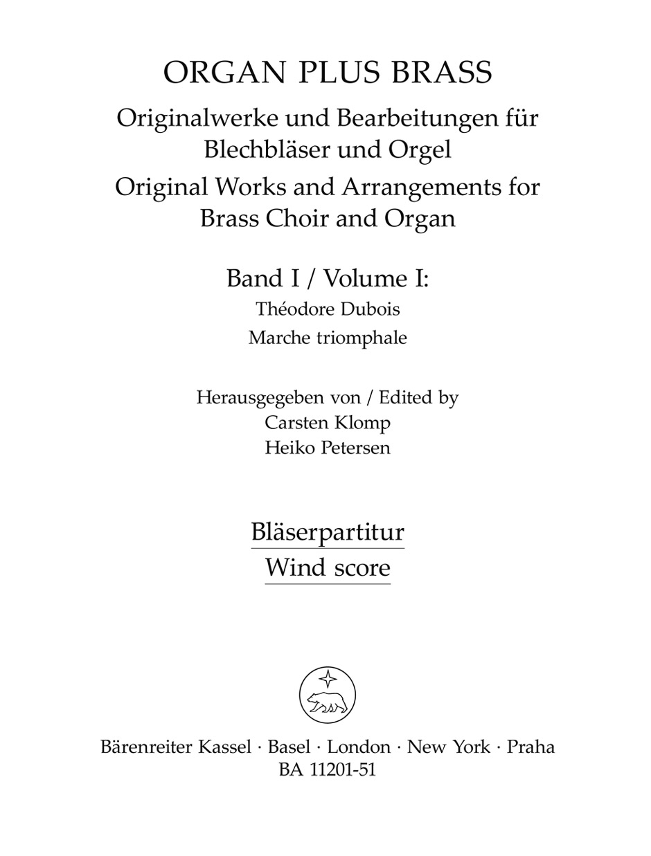 Front Cover Image organ plus brass, Band I
