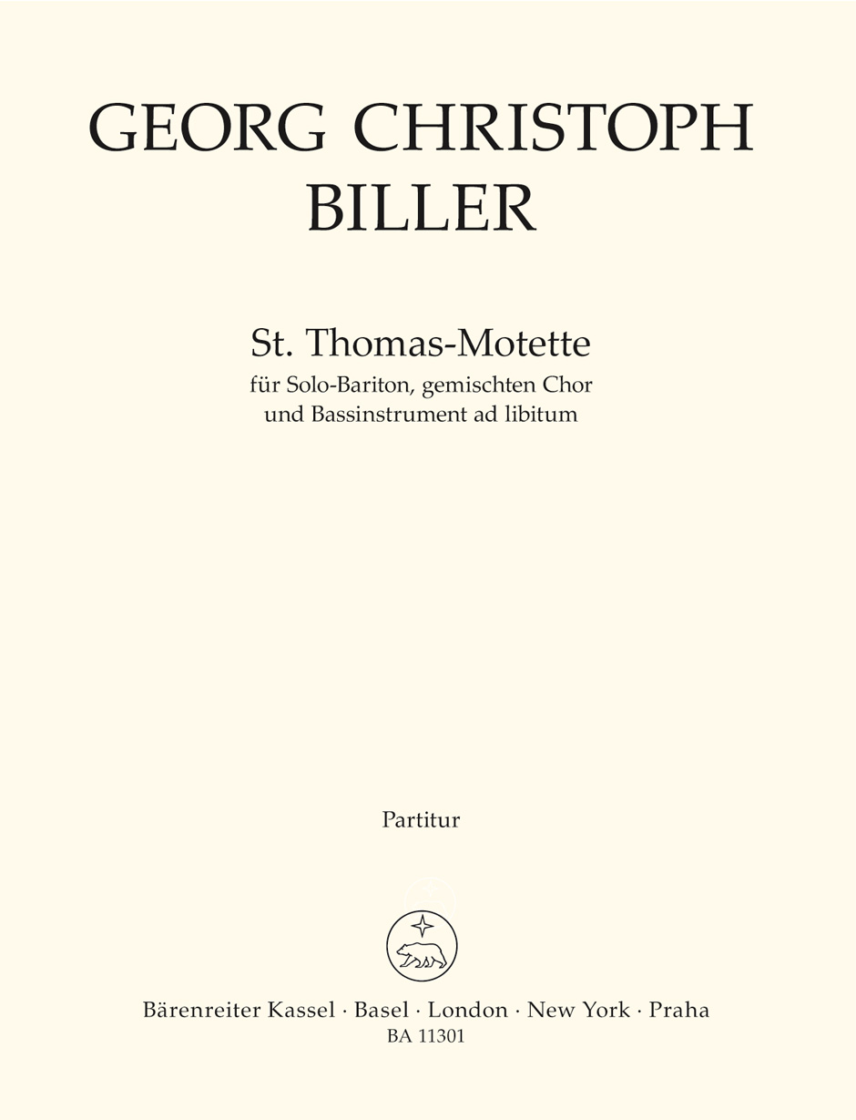 Front Cover Image St. Thomas-Motette für Solo-Bariton, gemischten Chor und Bassinstrument ab libitum