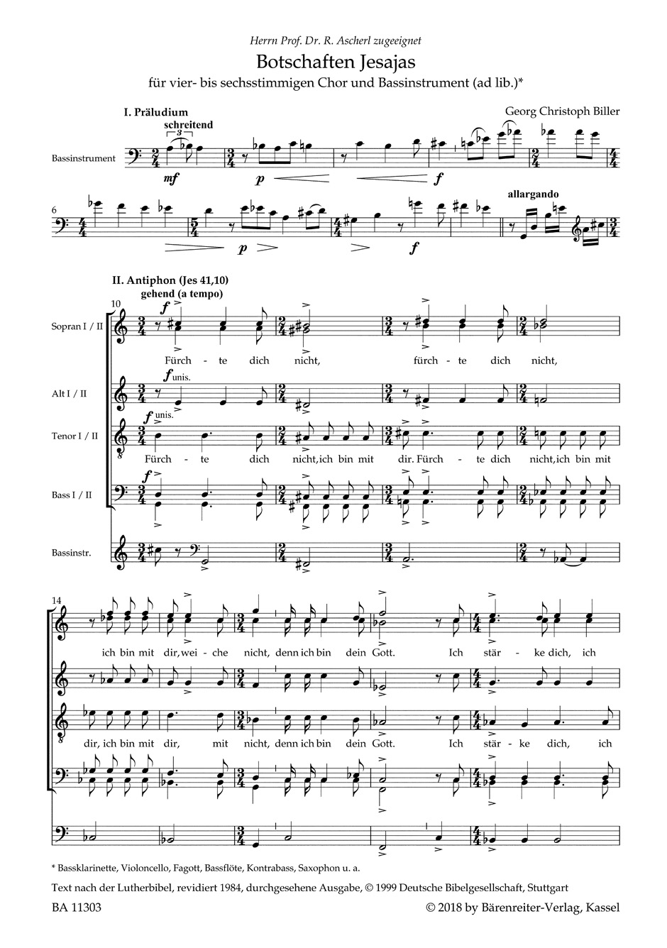Other Cover Image Botschaften Jesajas für gemischten Chor und Bassinstrument ad libitum