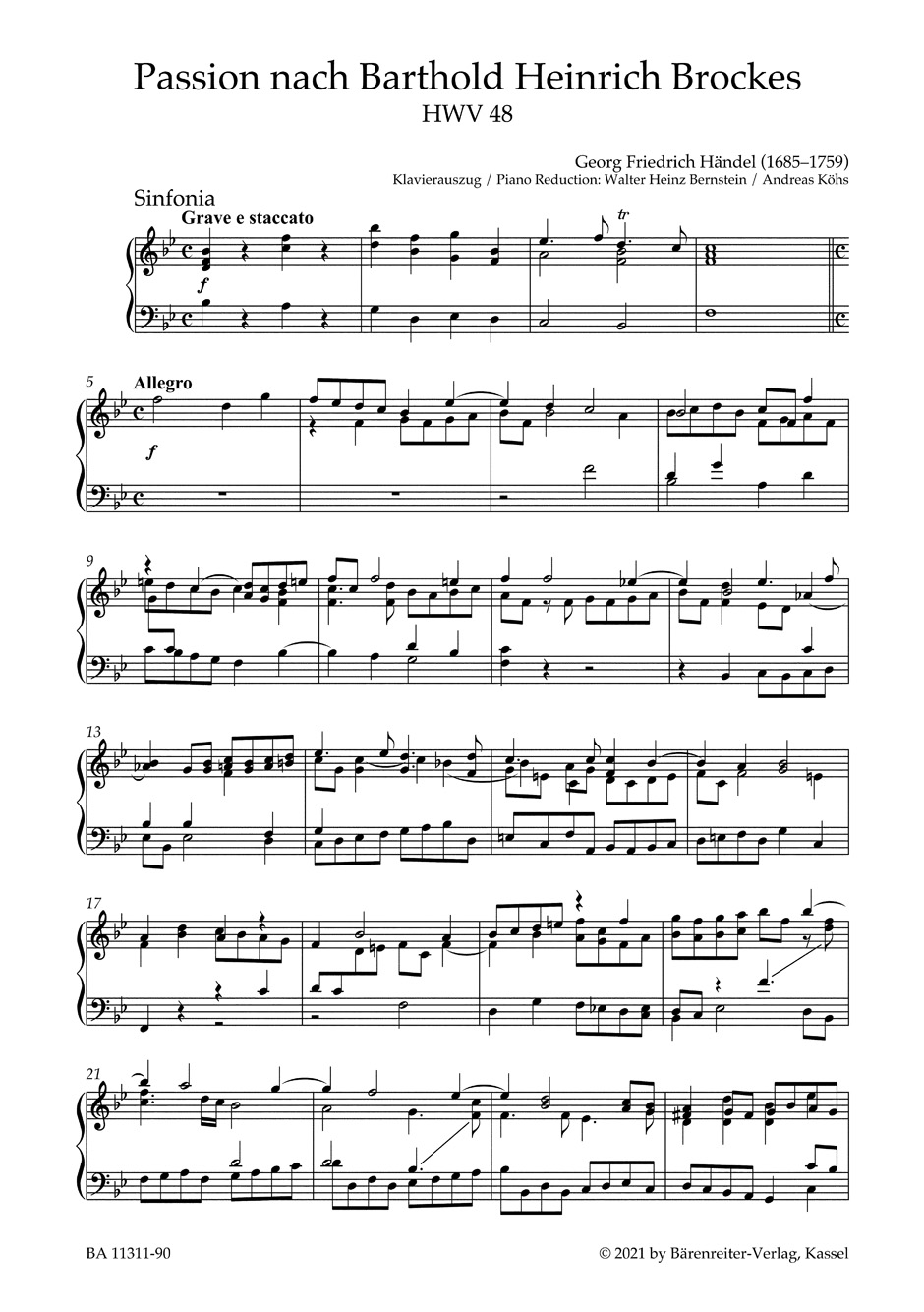 Other Cover Image Passion nach Barthold Heinrich Brockes HWV 48