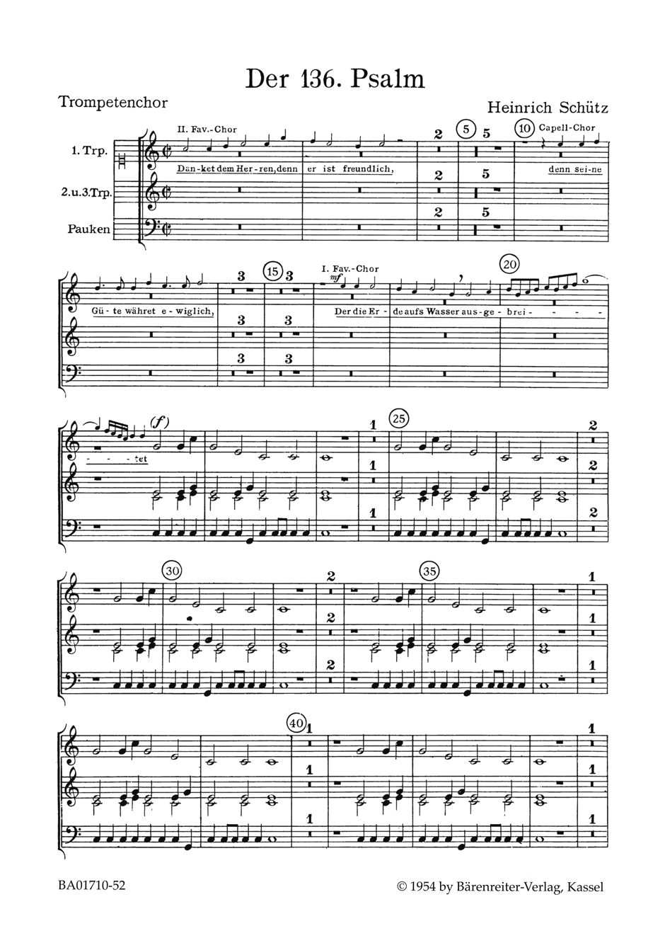 Front Cover Image "Danket dem Herren, denn er ist freundlich" für 2 Favoritchöre, Capellchor und Instrumente SWV 45