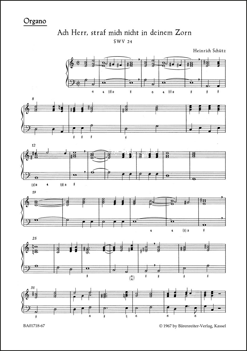 Front Cover Image "Ach Herr, straf mich nicht in deinem Zorn" für 2 Favoritchöre und Basso continuo SWV 24