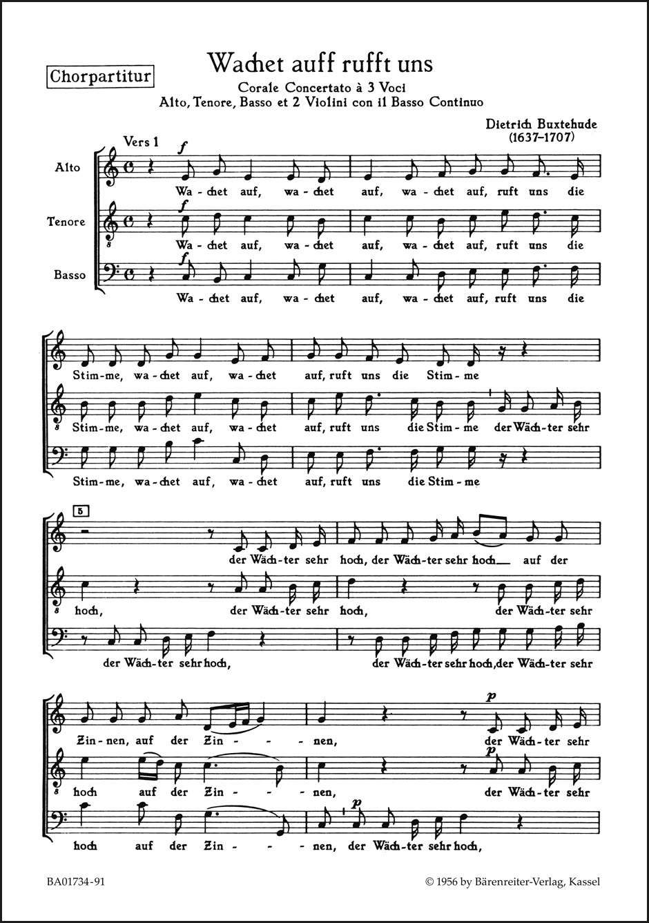 Front Cover Image Wachet auf, ruft uns die Stimme BuxWV 101