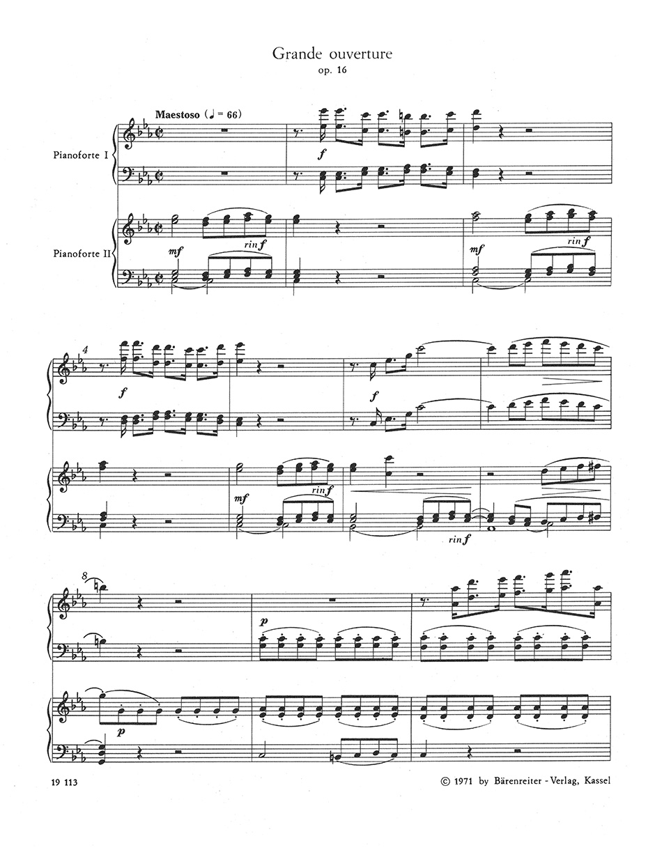 Other Cover Image Grande Ouverture für zwei Klaviere c-Moll op. 16