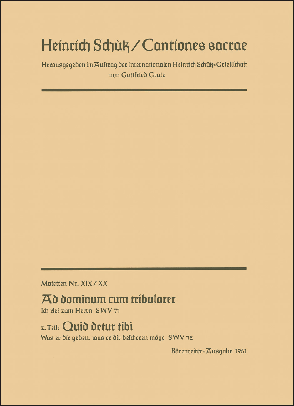 Front Cover Image Zwei Motetten Nr. 19, 29 SWV 71, 72